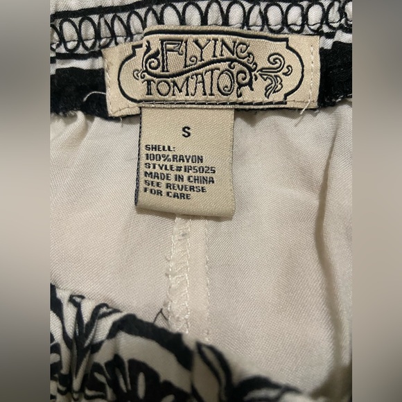 Flying Tomato black and cream patterned pants - Picture 5 of 6